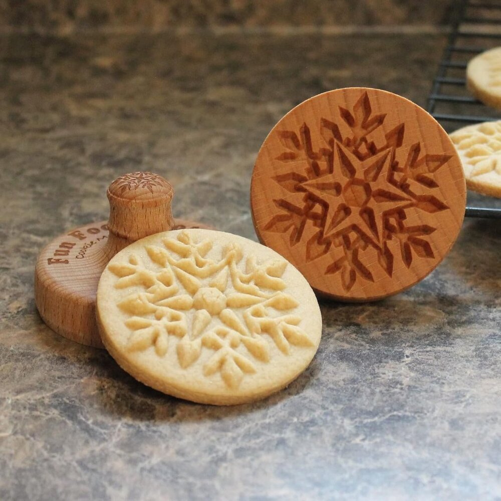 Wood Cookie Stamp, 2.5 Inch Snowflake CS-017